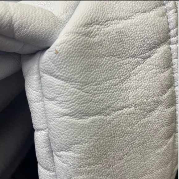 Forever21 Baby Blue Shearling Moto Jacket Size Large - Picture 5 of 8